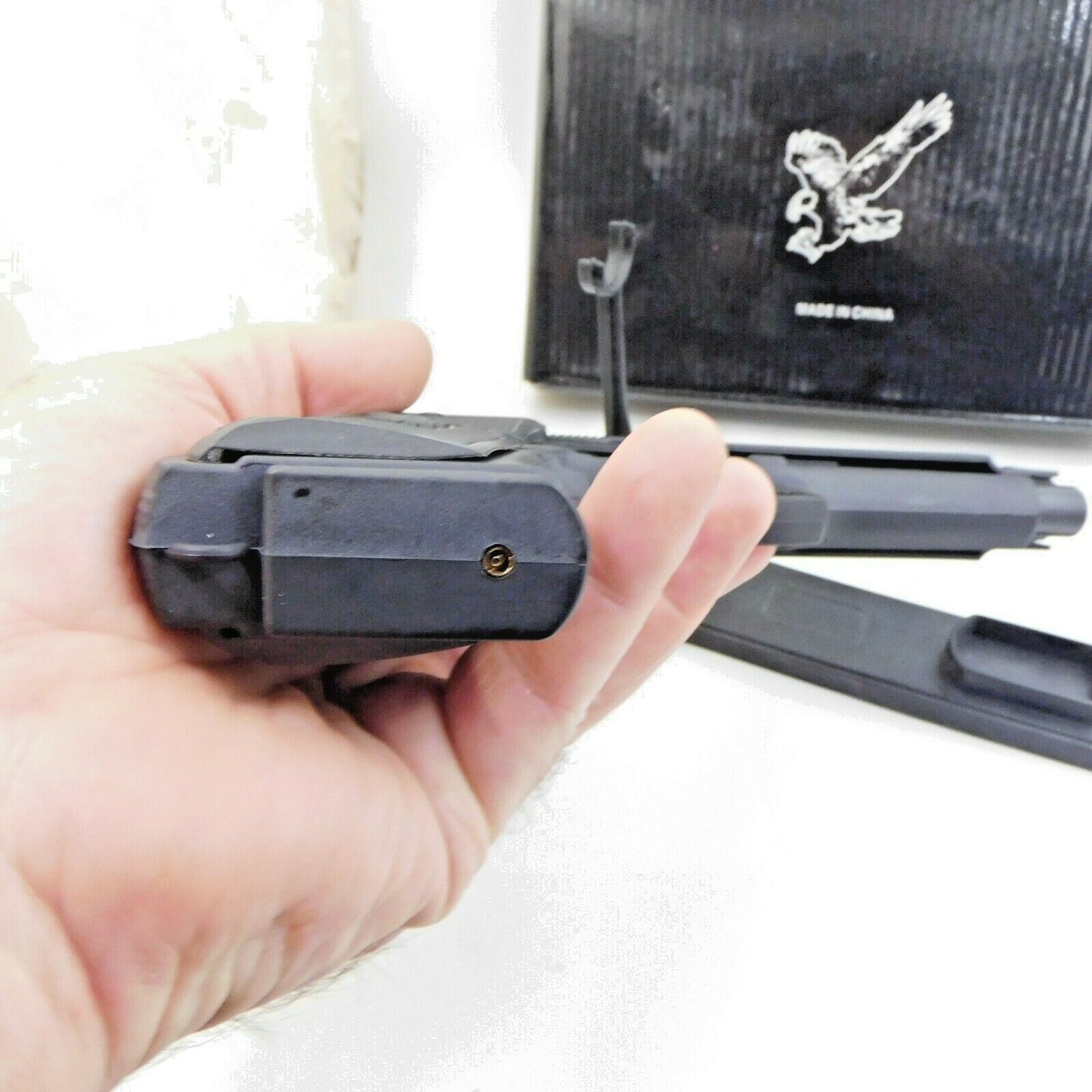 9mm M9 Beretta Jet Black Slide Action Gun Pistol Jet Torch Lighter USA
